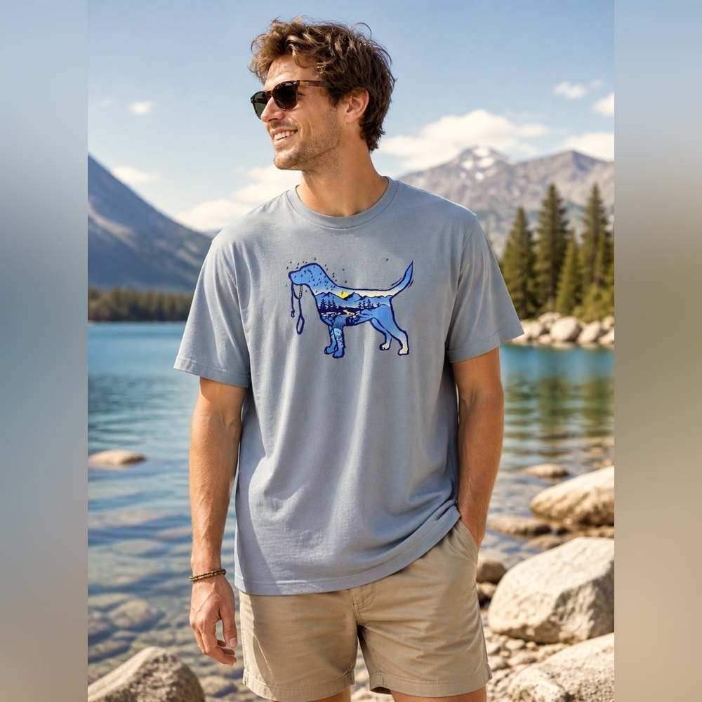 Life Is Good T-Shirt 3XL Gray Dog Graphic Outdoor Cotton NWT